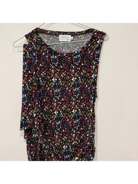 Tanya Taylor Octavia Floral Open Back Wrap Dress Size M Viscose Spandex